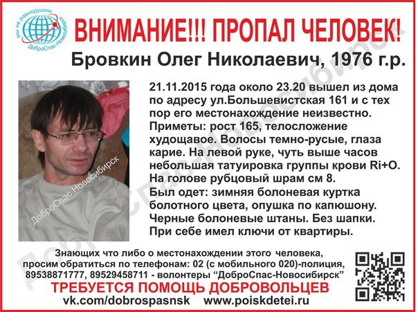 Еще один мужчина пропал в Новосибирске 